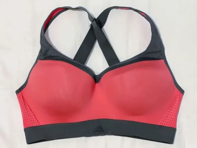 [Original] Top Adidas com bojo - rosa e cinza - tamanho M