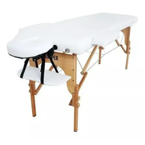 Divã Mesa Maca Dobrável Com Orifício Mala Maleta Massagem Beleza Estética Branca ou Preta