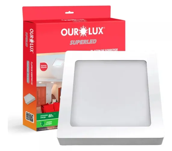 Painel 18w 6500k ourolux 22 x 22 sobrepor