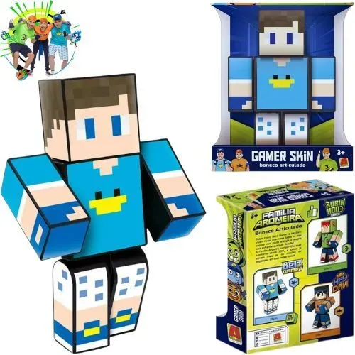 Boneco Beto Gamer Família Arqueira 25cm Minecraft Youtube NOVO, NA CAIXA