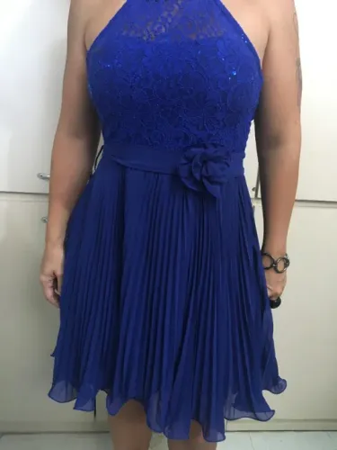 Vestido de festa curto - azul marinho tam M/ tam G