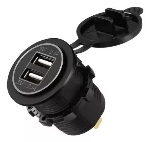 Tomada USB Dupla 5V 2.1A - Carregamento Rápido para carro