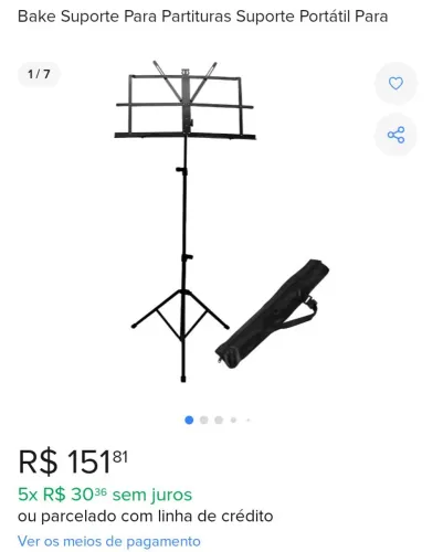 Bake para partitura portátil 