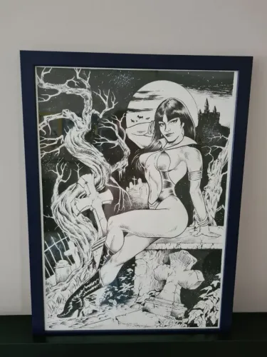 Arte Original Vampirella do artista Clay Cardozo Tamanho A3