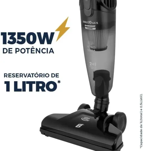 Aspirador de Pó Vertical Britânia 2 em 1 BAS1295P 1250W 220V