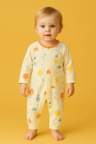 Lindo Macacão Infantil - 100% Algodão - Estampa Balões