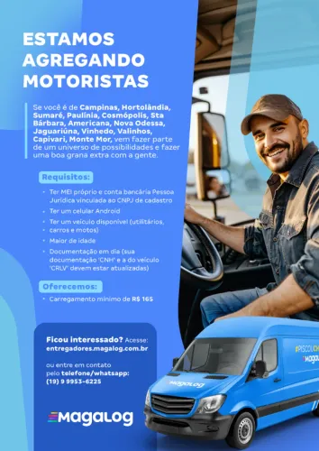 !!! AGREGA-SE VEICULOS PARA ENTREGAS PORTA A PORTA - OPERAÇÃO LEVES MAGALOG !!!