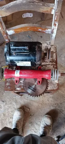 Motor bi fasico de 1/2cv com macal jacaré pronto para serra de bancada