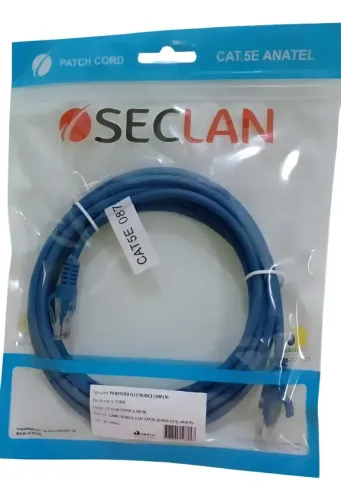 Cabo de Rede Patch Cord 1.5m RJ45 Seclan