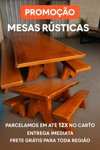 Mesas Rústicas rusticas direto da fábrica entrega imediata