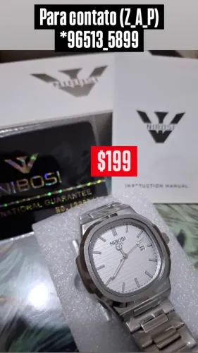 Relógio NIBOSI ORIGINAL MOSTRADOR BRANCO _ ENTREGAMOS