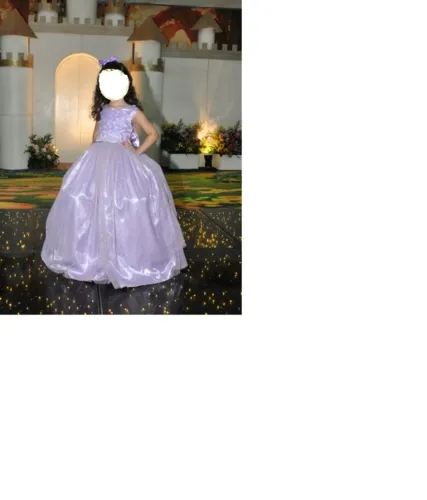 Vestido de Festa, Formatura Tamanho 8 anos, cor Jasmim (Frete a combinar).
