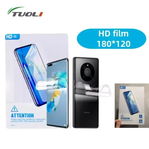 Tuoli 50 peças hd tpu universal hidrogel filme adesivo folha.