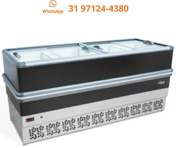 Ilha de Congelados 2 Metros Preta 220v Polar