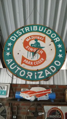 Placa antiga esmaltada SINGER
