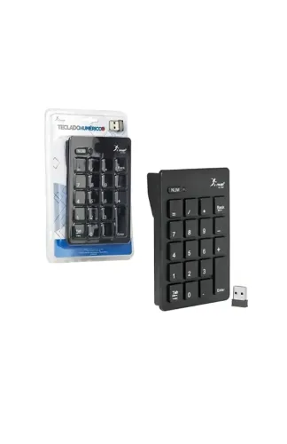 TECLADO USB SEM FIO NUMERICO KNUP KP-2038 PRETO