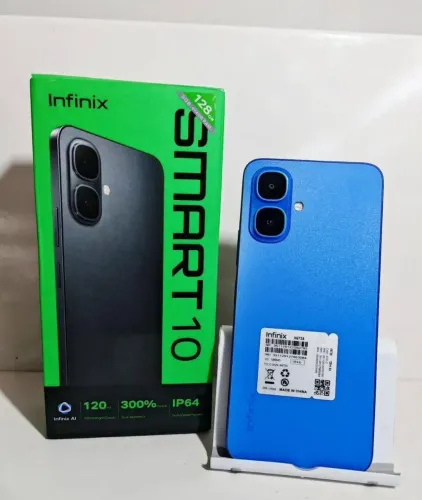 Infinix Smart 10 - 128GB e 4GB RAM - Azul - Preto