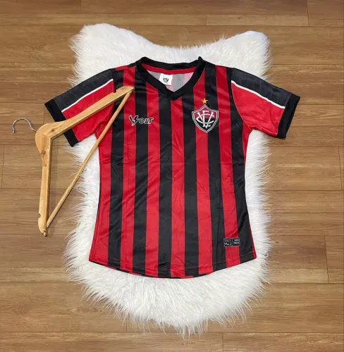 Camisa esporte clube Vitória rubro-negra feminina