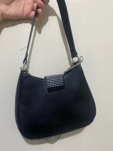 Bolsa Feminina Preta com Strass