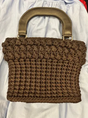 Bolsa artesanal em fio Náutico