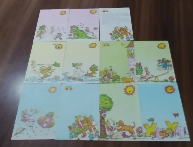 Lote de papéis de cartas