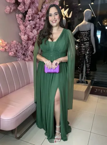 VESTIDO CAPA MICROTULE VERDE OLIVA