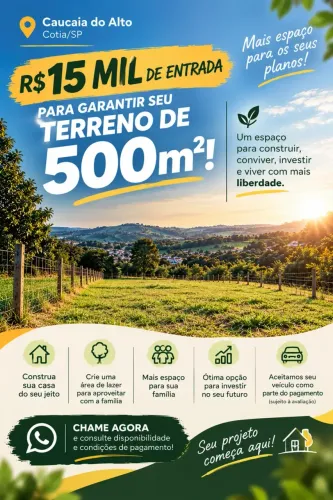 **R$ 15 MIL DE ENTRADA PARA GARANTIR SEU TERRENO DE 500m²! **