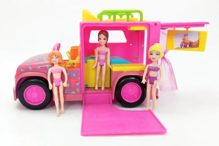 Trailer Safari da Polly Pocket mais 3 Bonecas Polly.