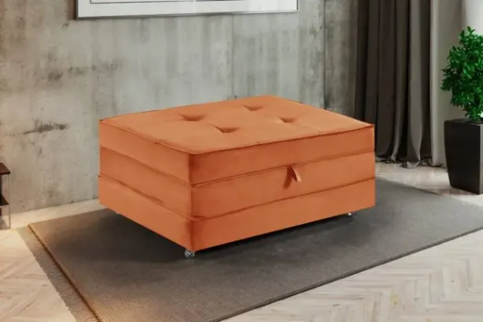 Puff Cama Veludo Inca Ferrugem 