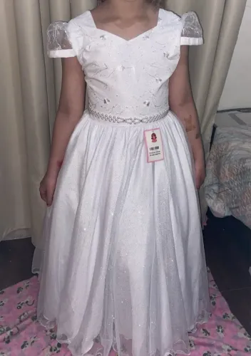 Vestido de Daminha com Sapatilha e Anágua 