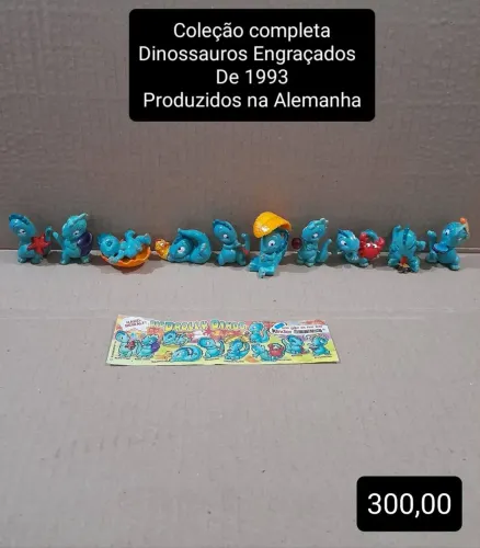 Coleção completa Kinder Ovo Dinossauros anos 90 produzidos na Alemanha