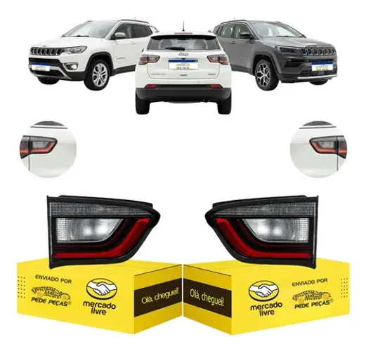Par Lanterna Sinaleira Tampa Jeep Compass 2022 A 2026 C/led Ambos Lados