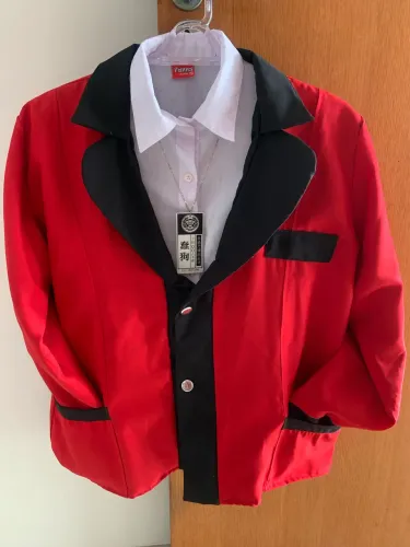 Cosplay Uniforme Kakegurui - Colégio Hyakkaou | Blazer Vermelho e Preto