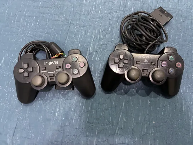 Controle PS2 Original + Controle PS2 Paralelo de Brinde