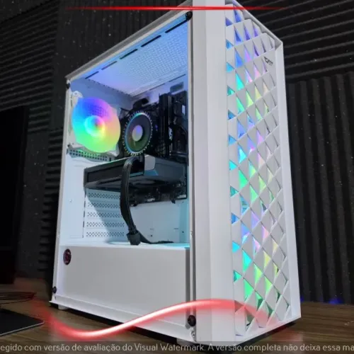 PC Gamer i5 12400F RX 7600 16GB 512GB NVMe Branco ARGB
