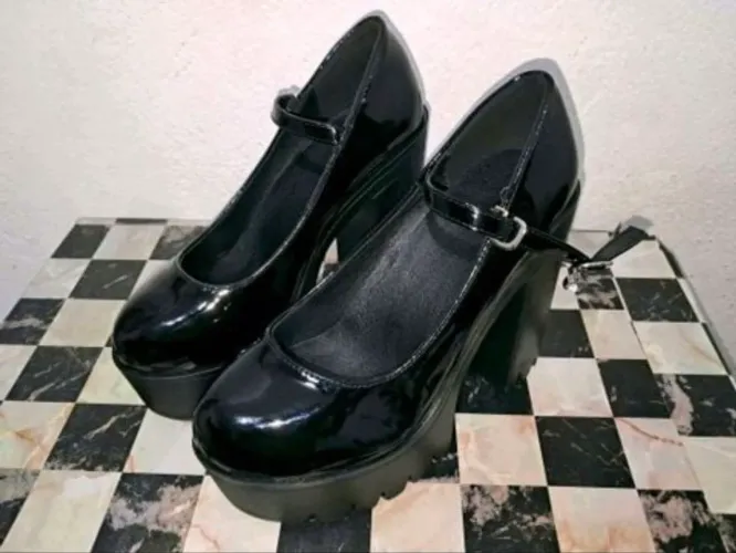 Sapato Mary Jane plataforma preto