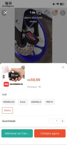Trava para moto