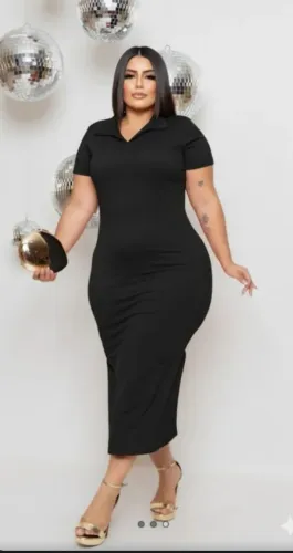 Vestidos longos com gola polo GG 