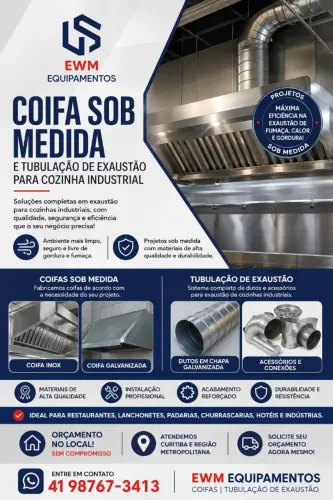 COIFA SOB MEDIDA - DIRETO DA FÁBRICA