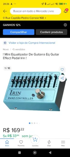 Pedal equalizador de 10 bandas