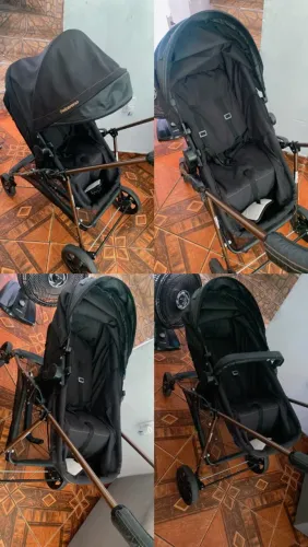 Carrinho de bebê acompanha bb conforto