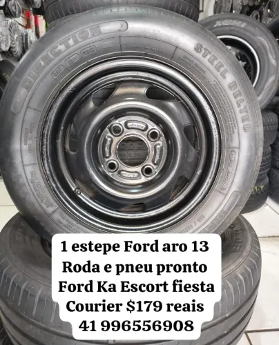 Estepe aro 13 Ford Ka Escort fiesta Courier Logus Verona furacão 4x108 roda e pneu pronto