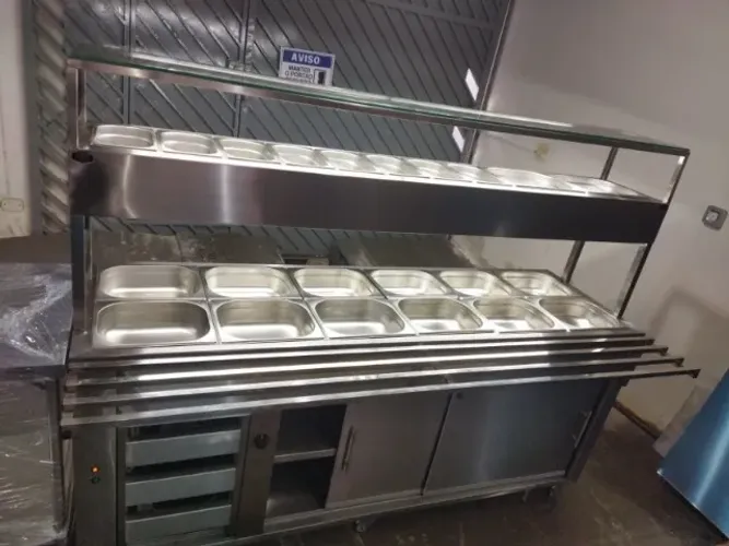 Self service, carro termico ou buffet, quente ou frio em aço inox, direto da fábrica.