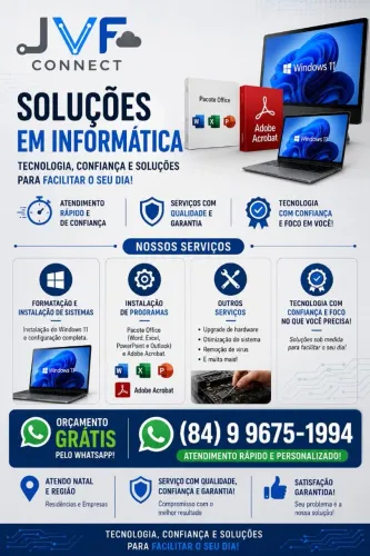 SOLUÇÕES EM INFORMÁTICA - INSTALAÇÃO, FORMATAÇÃO E SUPORTE TÉCNICO.
