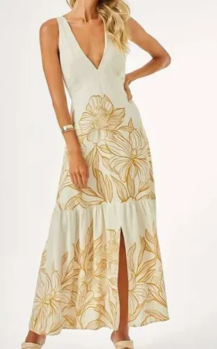 vestido longo zinzane viscose premium com lurex