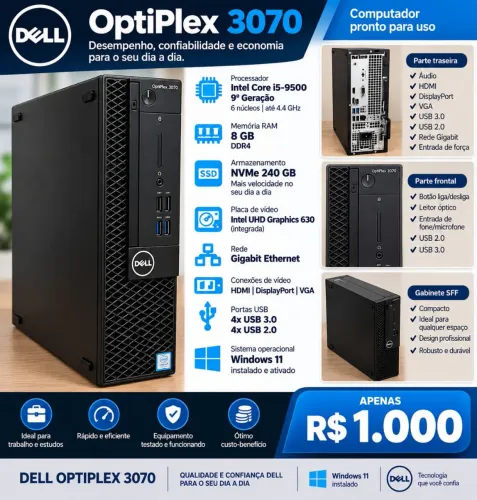 Desktop Dell i5 9° - 8GB RAM - NVMe 240GB
