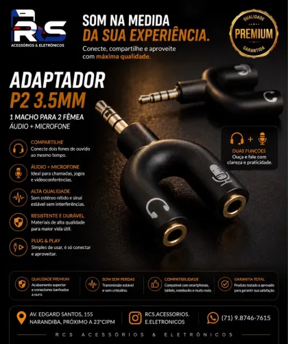 Adaptador P3 Para P2