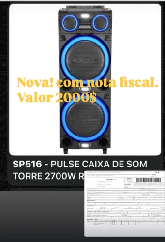 Caixa de som nova nunca usada, com nota.