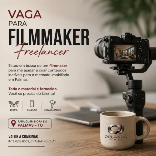 Estou em busca de um(a) filmmaker para fazer trabalho no mercado imobiliário. 