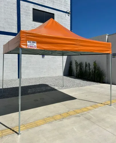 Tenda 3x3 lona PVC laranjada